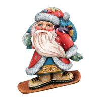 Snowboarding Santa Christmas Door Hanger