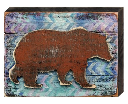 Brown Bears Family Art on Board Wall Decor