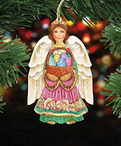 8154153 Easter Angel Wooden Ornament Set of 2