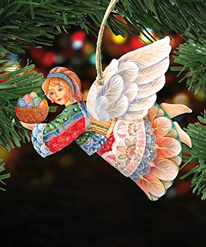 8154154 Flying Easter Angel Wooden Ornament Set of 2