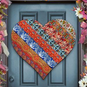 Quilted Heart Door Hanger Wall Decor