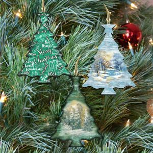 8100049S3 Christmas Tree Ornaments Keepsake Wood - Set of 3 -  G.Debrekht