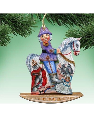 8124121 Rocking Nutcracker Wooden Christmas Ornament Set of 2