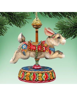 Picture of G.DeBrekht 8114042M Wooden Carousel Bunny Decorative Hanging or Freestanding Figurine for Home & Garden