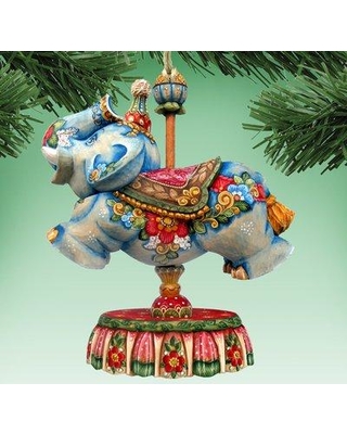 Picture of G.DeBrekht 8114043M Wooden Carousel Elephant Decorative Hanging or Freestanding Figurine for Home & Garden