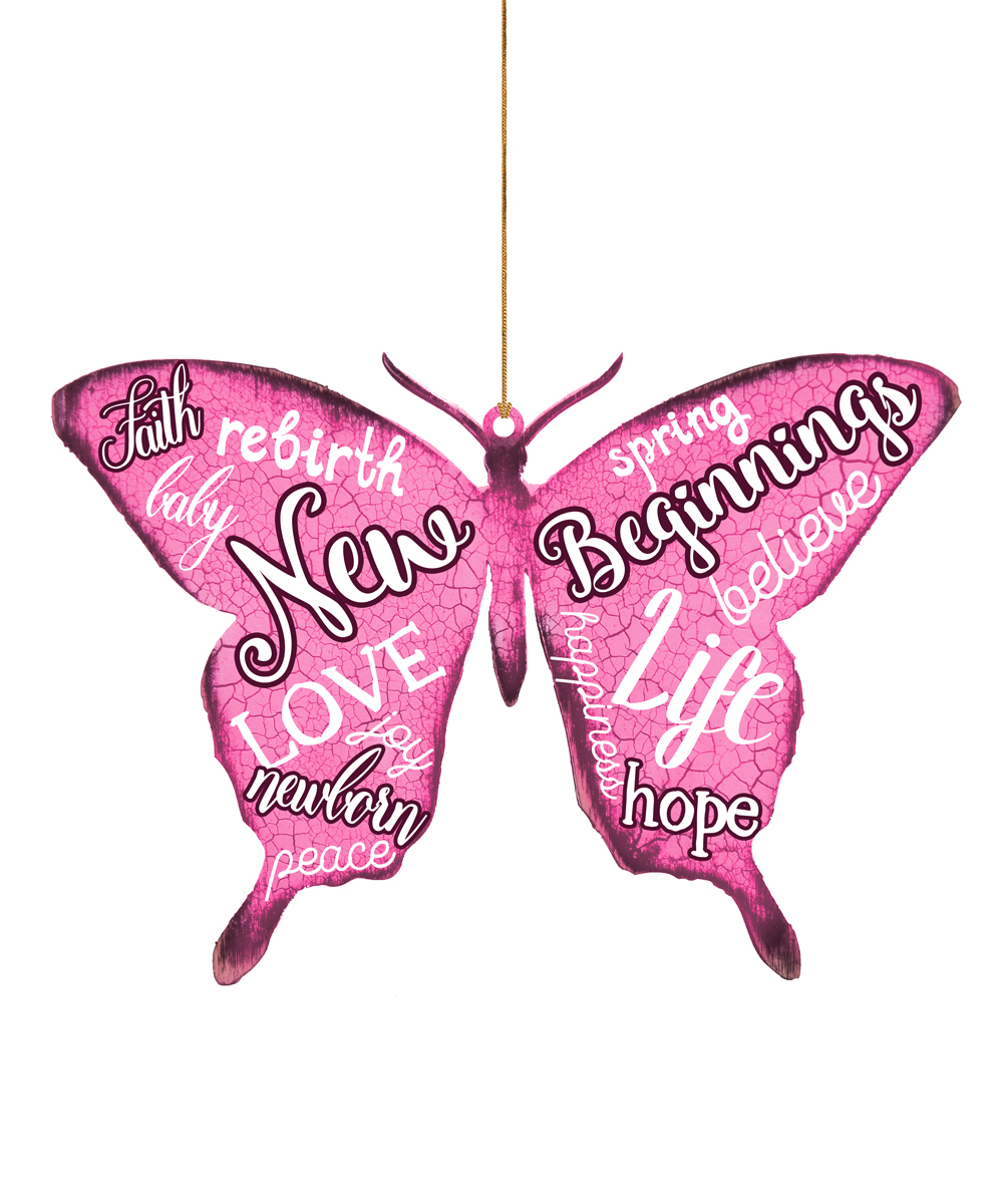 99719-M Spring Butterfly Rustic Wooden Magnet