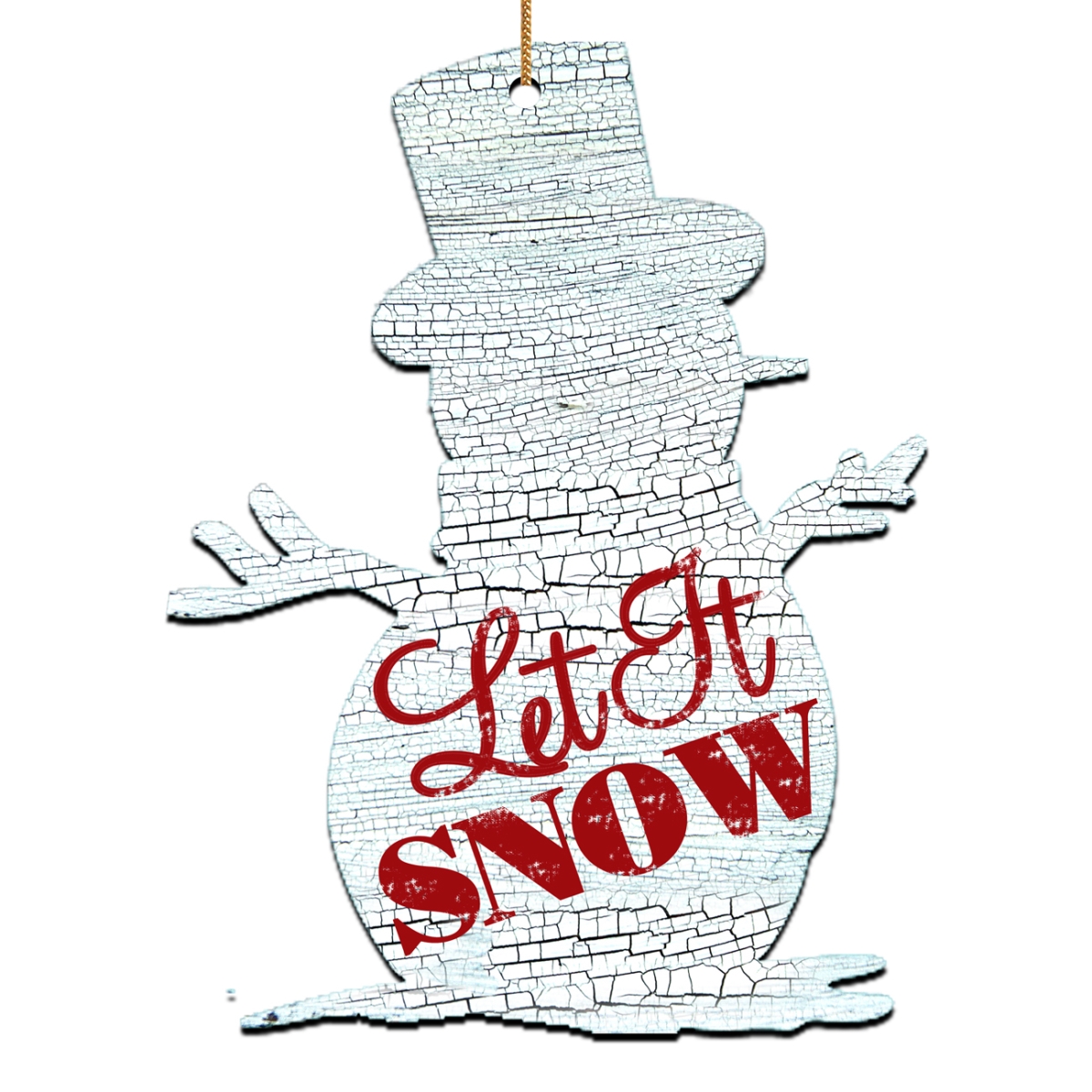 Let It Snow Snowman Wooden Magnet