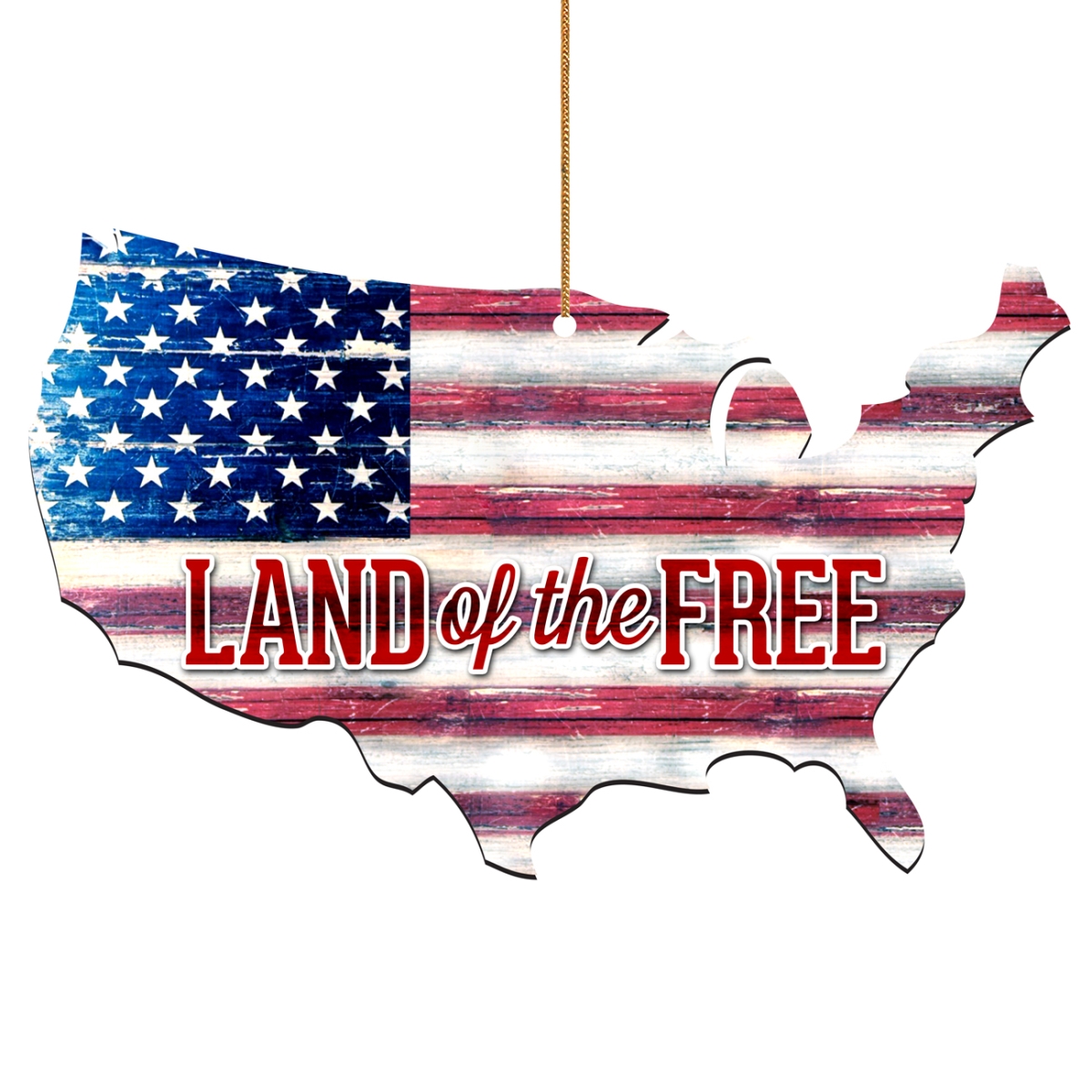 Land of the Free America Wooden Magnet