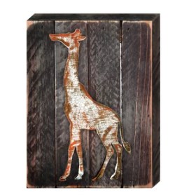 Giraffe in Frame Rustic Wooden Art