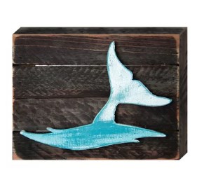 Whales in Frame Rustic Wooden Art