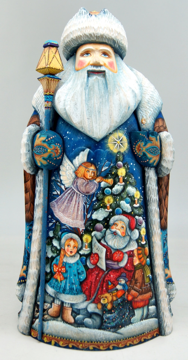 Picture of G.DeBrekht 210119 Wood Carved Christmas Play Tree Santa Figurine Christmas Decor