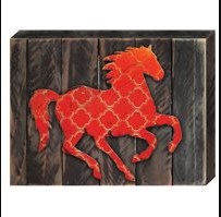 Wild Stallions Rustic Wooden Art