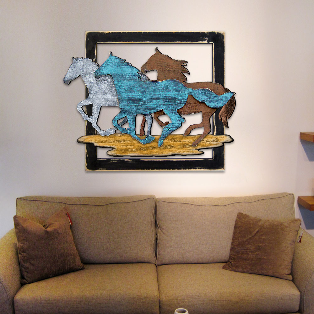 Horse Head in Frame Rustic Wooden Art