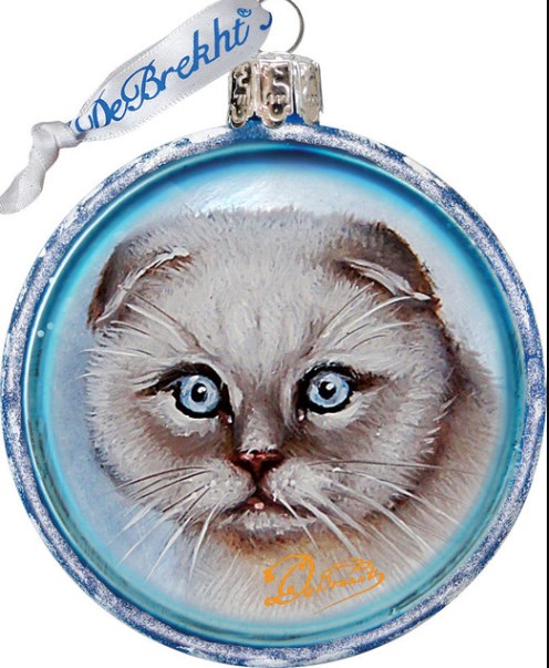 Handcrafted Glass Cat Ornament