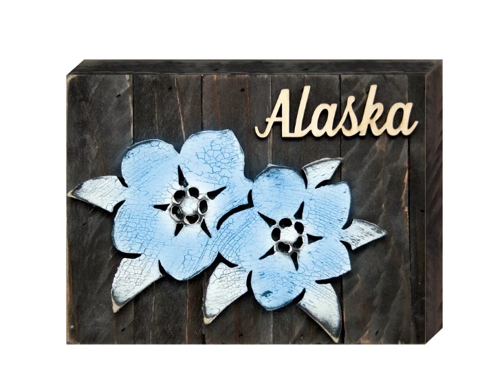 Alaska State Flower Art on Board Wall Decor