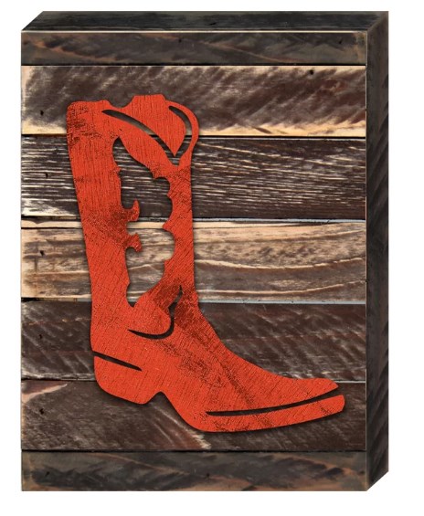 Cowboy Boots Art on Board Wall Decor