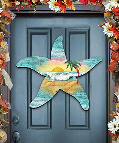 Starfish Scenic Wooden Decorative Door Hanger