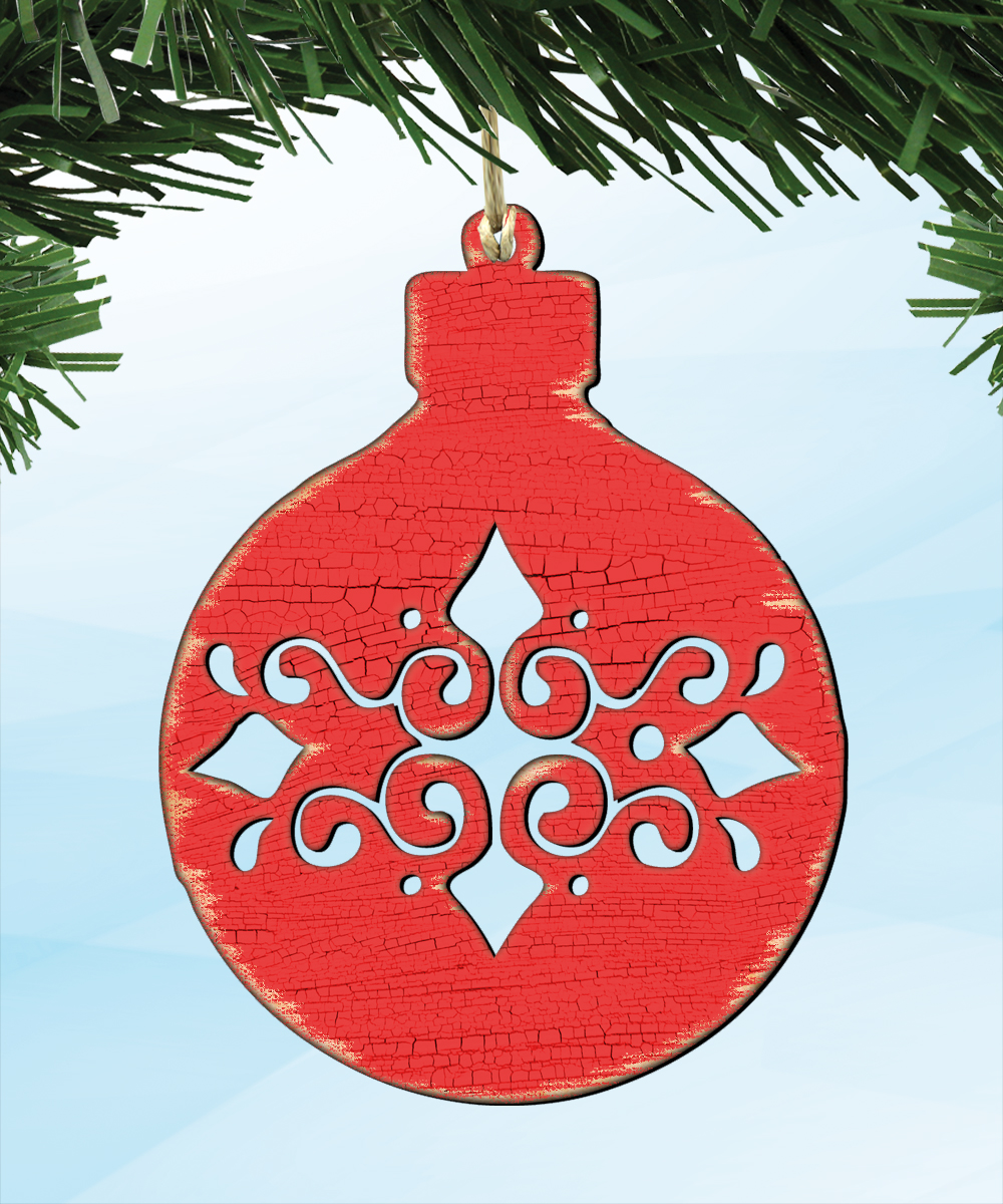 Christmas Ball Wooden Ornament