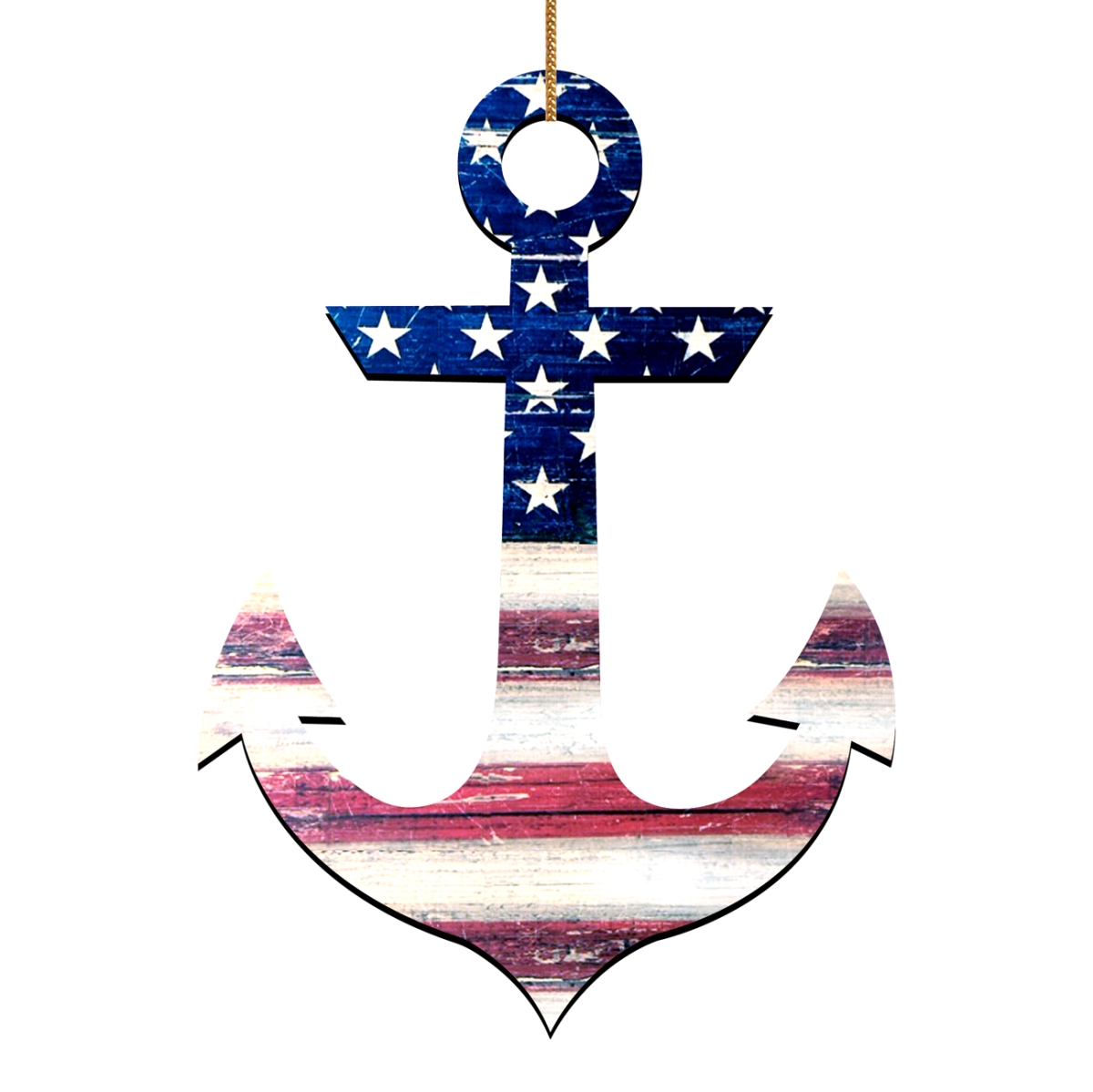 American Flag Ancor Wooden Magnet
