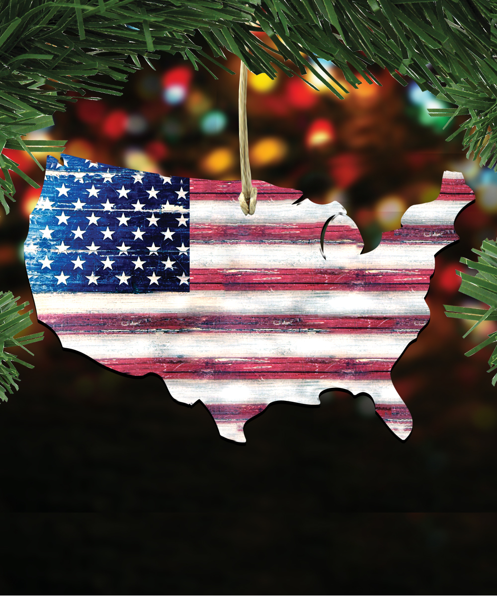 Land of the Free Map Wooden Magnet Wall Decor
