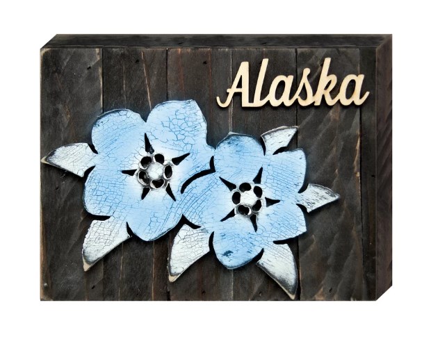 Alaska State Flower Art on Board Wall Decor