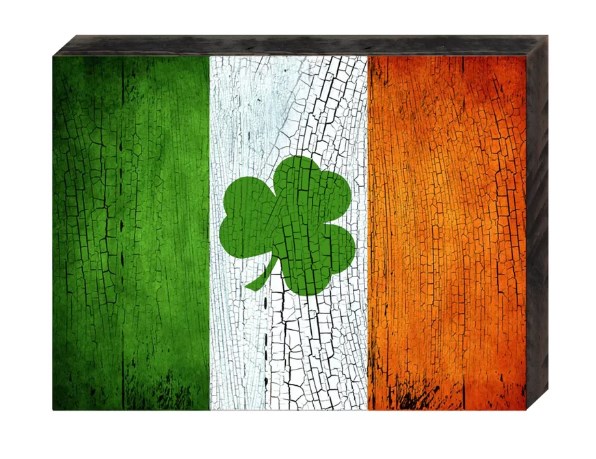 Ireland Flag Rustic Art on Board Wall Decor