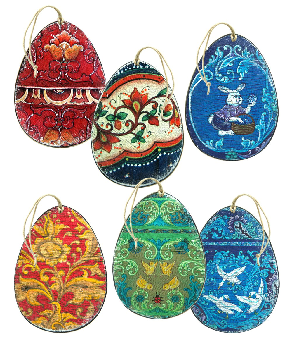 Picture of G.DeBrekht 99720S6-M Easter Eggs Wooden Magnets - Set of 6