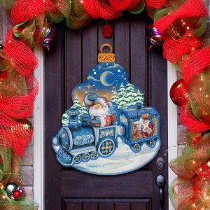 8112180H Christmas Train Door Hanger Wall Decor
