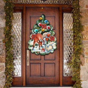 8119182H Forest Christmas Tree Door Hanger Wall Decor