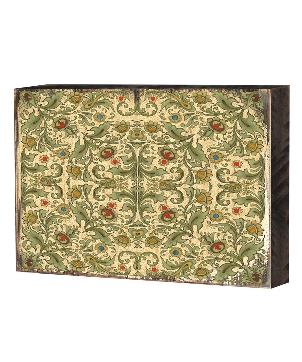 Patterned Rustic Wooden Block Design Graphic Art