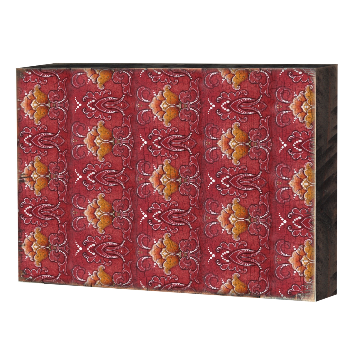 Patterned Rustic Wooden Block Design Graphic Art