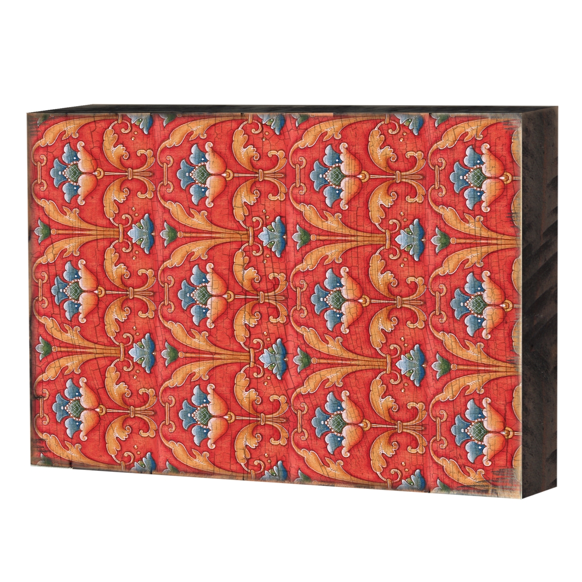Patterned Rustic Wooden Block Design Graphic Art