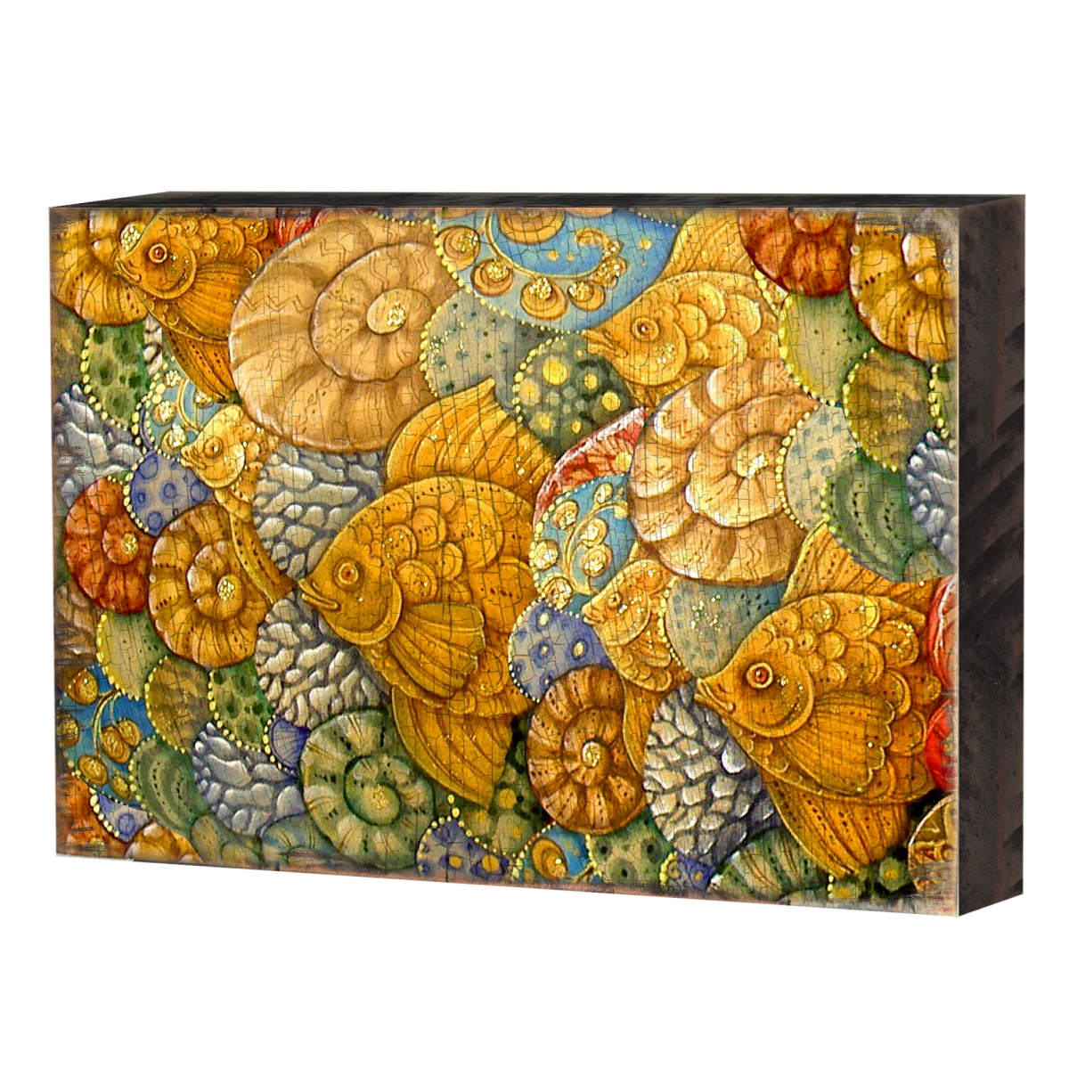 Patterned Rustic Wooden Block Design Graphic Art