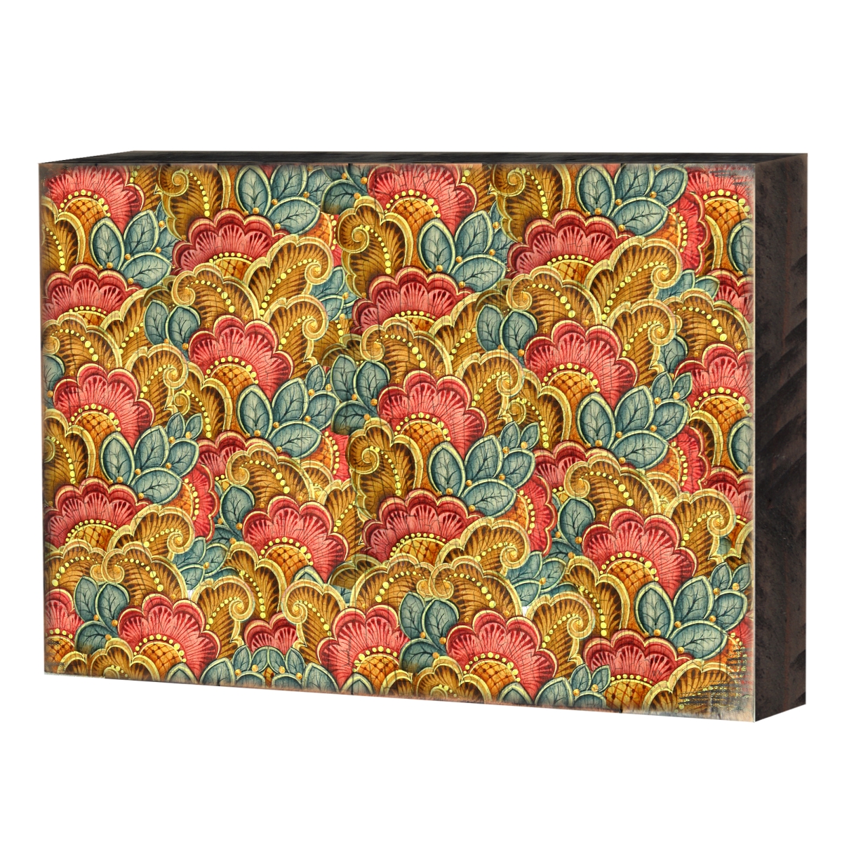 95019-08 6 x 8 in. Patterned Rustic Wooden Block Design Graphic Art