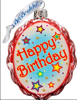 770004-2 Happy Birthday Glass Keepsake Ornament