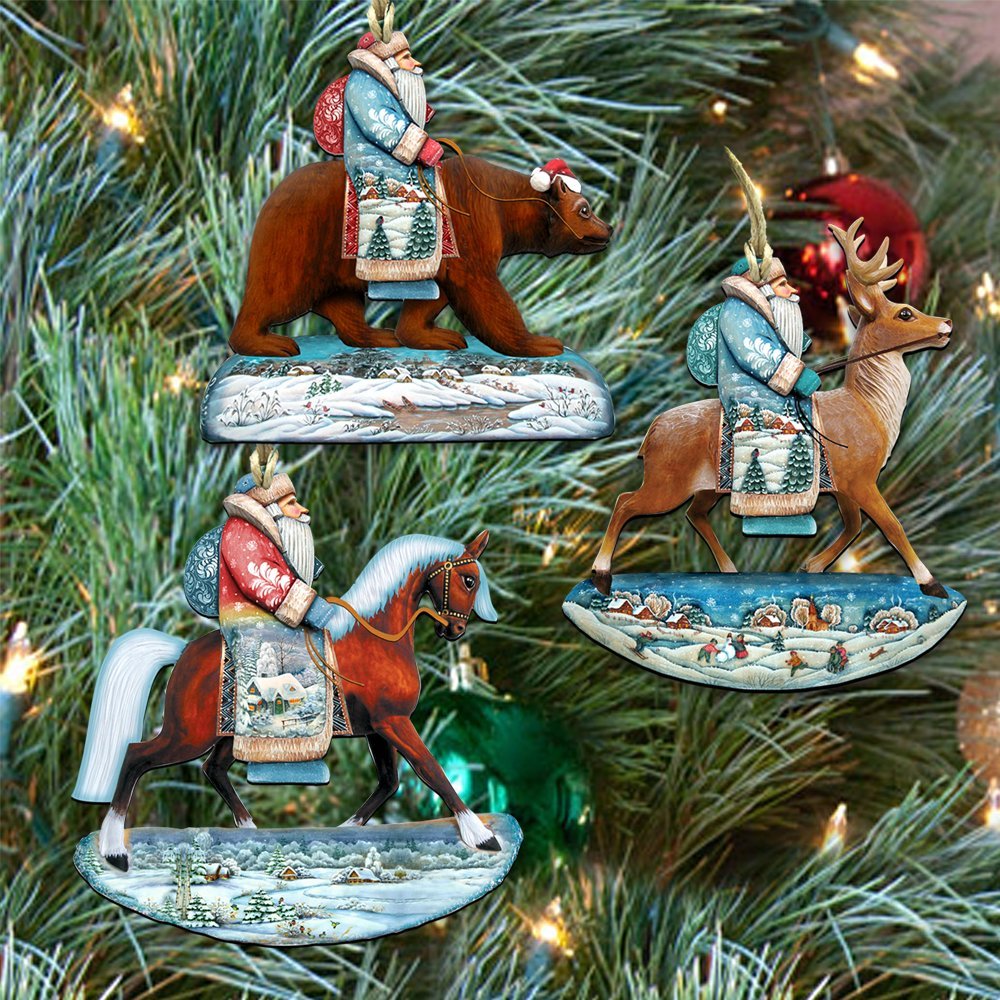 770145S3 Handcrafted Glass Keepsake Ornaments - Set of 3