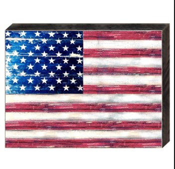 American Flag Art on Board Wall Decor