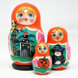 Picture of G.DeBrekht 14717 Russian Matryoshka Wooden Stacking Halloween 3-Nest Doll