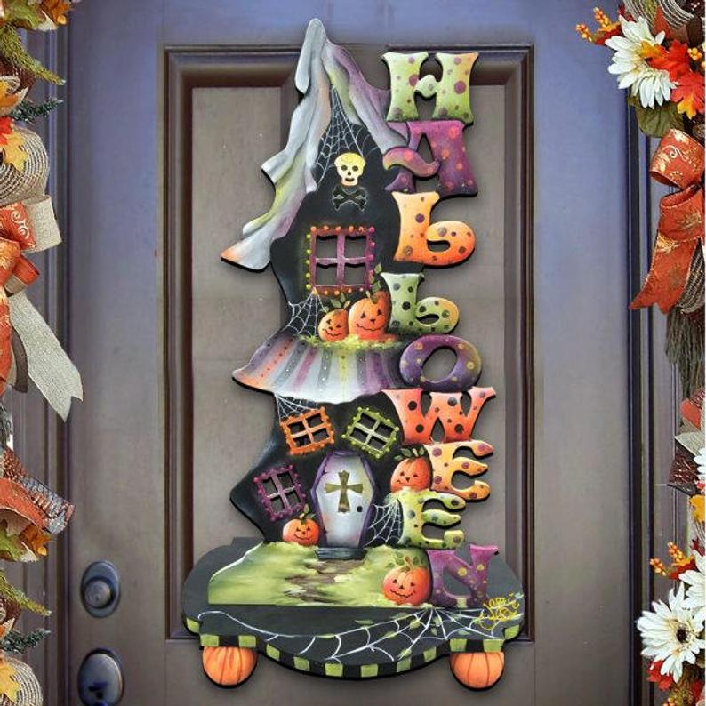 Jamie Mills-Price Halloween Candle Holder Decorations & Wall Sign for Home