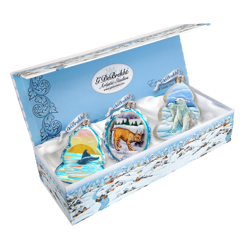 770115S3 Wildlife Keepsake Glass Ornaments