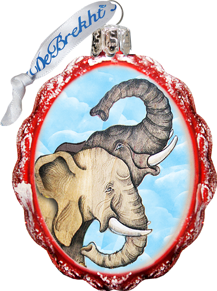 Elephant Glass Ornament