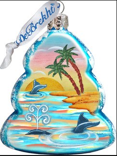 Whale at the Palms Coastal Ornament