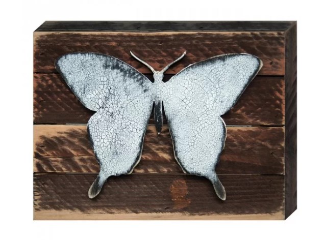 Butterfly Art on Board Wall Decor