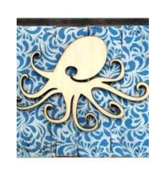 Octopus Vintage Art on Board Wall Decor