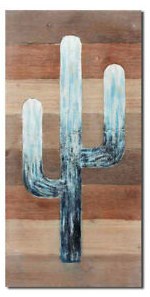 Cactus Art on Board Wall Decor