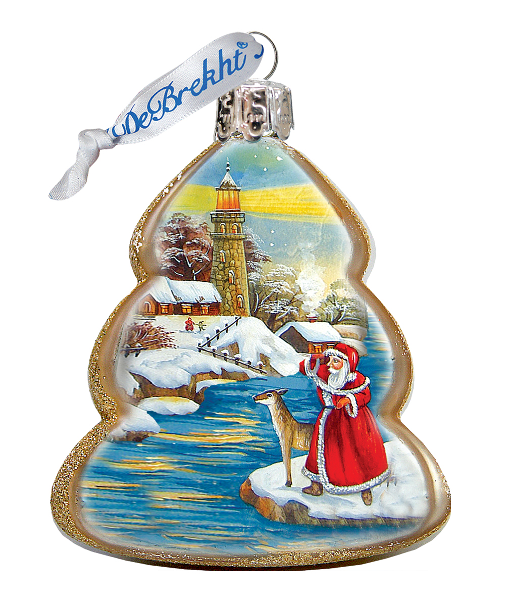 773025 Lighthouse Santa Ornament