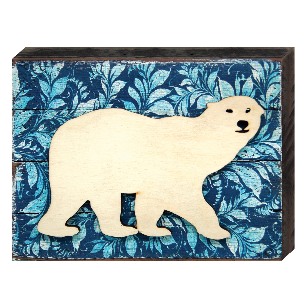 Polar Bear Vintage Art on Board Wall Decor