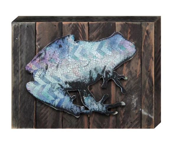 Tree Frog Art on Board Wall Decor