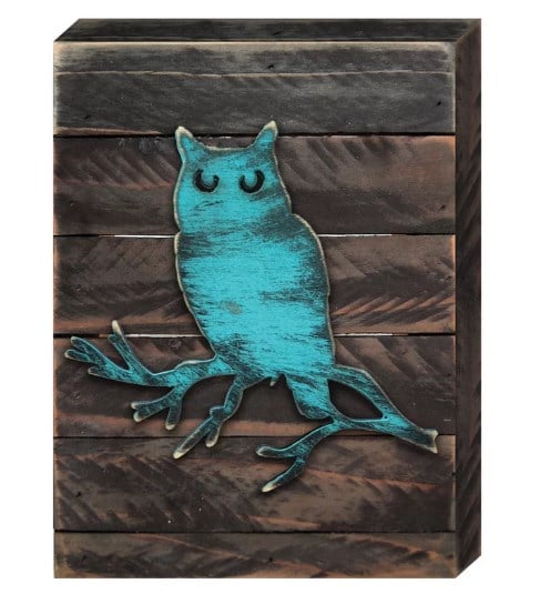 Owl Wildlife Art on Board Wall Decor