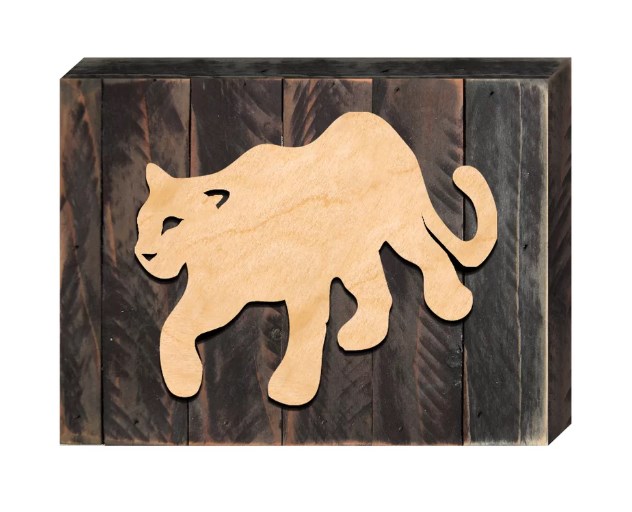 Mountain Lion Art on Board Wall Decor